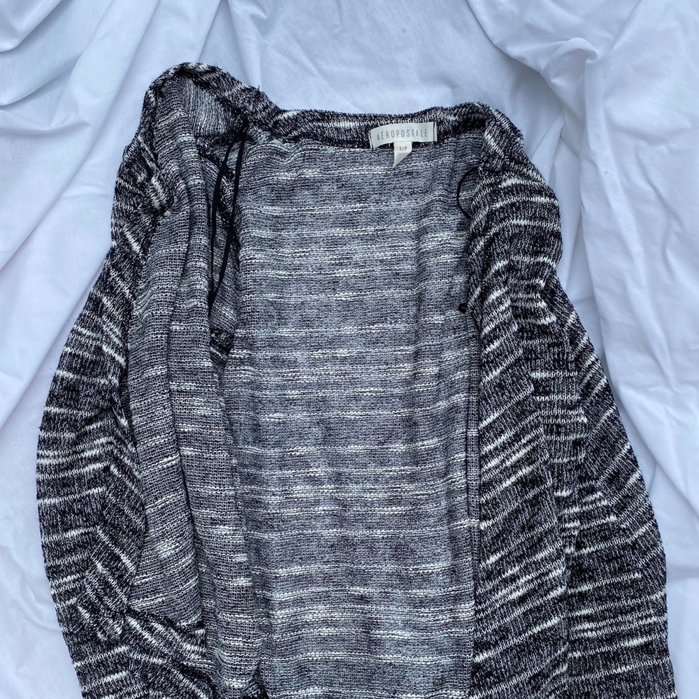 Aeropostale black and white stripe cardigan